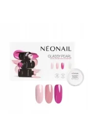 SET Glassy Pearl Pink Essence lakier hybrydowy + Rosy Moment lakier hybrydowy + Marshmallow Vibes lakier hybrydowy + Glassy Pearl Effect pyłek do paznokci 1szt