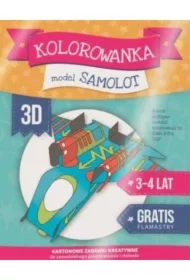 Kolorowanka 3D Model Samolot + flamastry