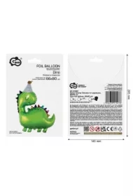 Balon foliowy Dinozaur w czapeczce 36cm