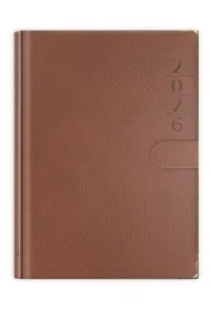 Terminarz 2026 B6 lux z zapinką brązowy