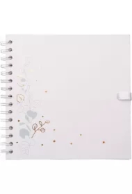 Album na spirali Botanic, ze wstążką, 20x20cm, 30 ark, białe, 180 g/m2