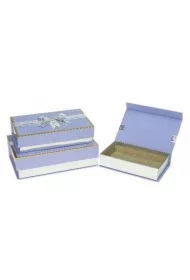 Pudełko prezentowe z kokardą 3 szt fiolet