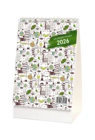 Kalendarz 2026 stojący koty