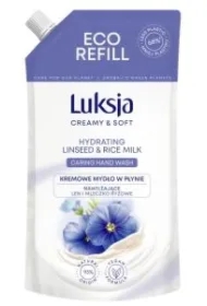 Len i Mleczko Ryżowe Nawilżające Kremowe Mydło w płynie - zapas