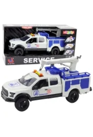 Samochód z dźwigiem światła dźwięki biały 1:12