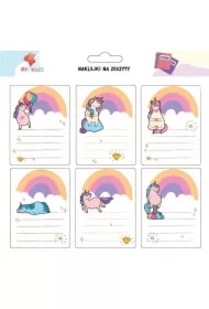 Naklejki na szafkę i zeszyt Tęczowe jednorożce