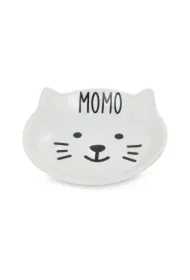 Talerz, dla kota, biały, kształt pyszczek kota, ceramiczny, 11, 5cm