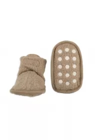 Buciki polarowe z antypoślizgową podeszwą beżowe Teddy Fleece Beige 12-18 mies.