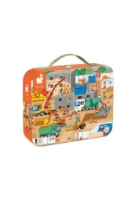 Puzzle w walizce 36 el. Plac budowy 4+