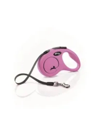 Smycz new classic taśma 5 m, rozm.S, różowa, 15kg