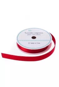 Tasiemka satynowa z brokatem czerwona