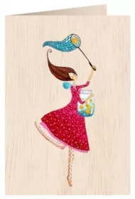 Karnet drewniany C6 + koperta Słoik gwiazd