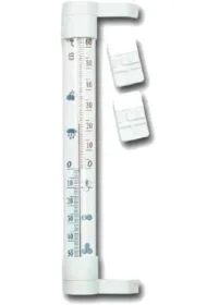 Termometr zaokienny 24 cm biały
