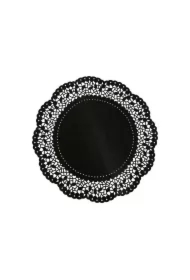 Serwetka dekoracyjna czarna 36cm 6 szt