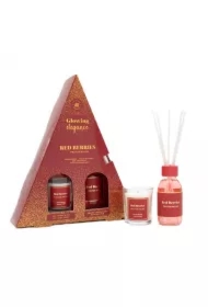 Zestaw patyczki zapachowe Czerwone Owoce + świeca zapachowa Czerwone Owoce