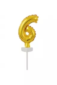 Balon foliowy mini cyfra 6 złota