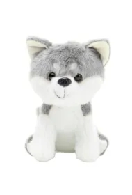Wilk pluszowy biało-szary siedzący 20cm