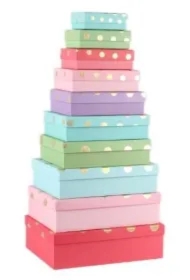 Pudełko prezentowe 10 szt kropka mix