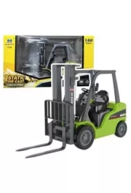 Wózek widłowy metalowy zielony 1:50