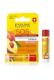 Peach Sorbet SOS 100% Organic Argan Oil Balsam do ust odżywczo-regenerujący SPF 15