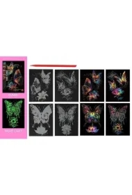 Wydrapywanka kolorowa fluorescencyjna motyle