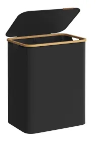 Czarny kosz na pranie 2 przegrody