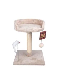 Drapak dla kota, beżowy, 39cm, z miejscem na legowisko, piłką i zabawką