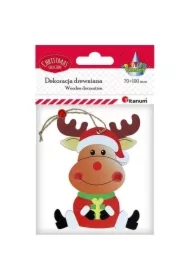 Zawieszka drewniana renifer siedzący 72x98mm