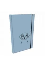 Notes A5 z gumką gładki Soft Touch Pies niebieski