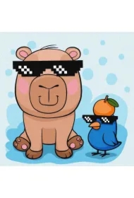 Malowanie po numerach - Kapibara i ptak Kids