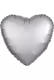 Balon foliowy Lustre srebrny serce