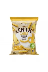 Chipsy z czerwonej soczewicy o smaku sera Cheddar