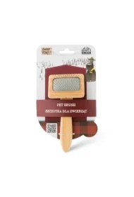 Szczotka dla zwierząt, pudlówka, z bambusową rączką, 6, 8 x 15, 5 cm