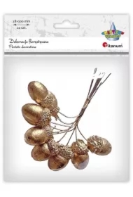 Żołędzie na druciku złote 18x100mm 10 szt