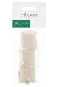 Wstążka szyfonowa jasny beż 40mm/5m 3 szt