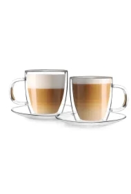 Komplet filiżanek ze spodkami z podwójną ścianką Amo 27565