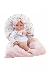 Lalka bobas winylowa Tina w różowym śpiworze 40cm