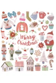 Naklejki z brokatem przytulne święta