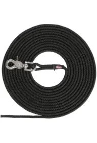 Smycz treningowa, dla psa, czarna, linka, S&ndash;L: 20 m/o 6 mm