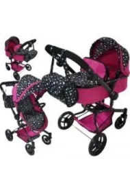 Wózek dla lalek z gondolą głęboką i spacerową