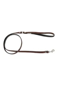 Smycz skórzana dla psa, brązowy/czarny, XS-S, 12mm/120cm