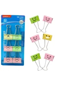 Klipsy biurowe kolorowe buźki 6 szt