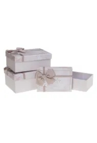 Pudełko prezentowe z kokardą 3 szt marmur