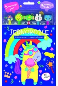 Jednorożce. Kolorowanka z barwnym obrysem
