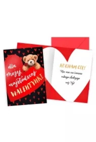 Karnet PR-577 Walentynki  miś, serce