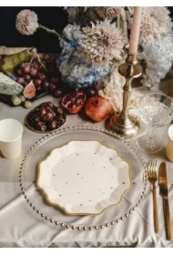 Podtalerz z perłami transparentny średnica ok.32cm