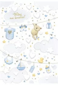 Kartka okolicznościowa Narodziny niebieskie