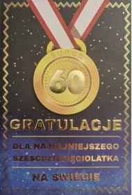 Karnet Urodziny 60 medal męskie