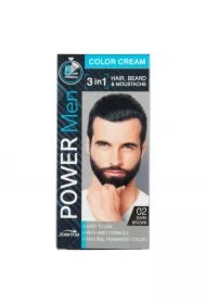 Power Men Color Cream 3in1 farba do włosów brody i wąsów 02 Dark Brown