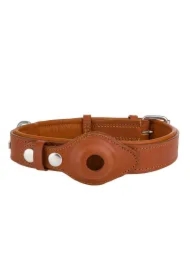 Obroża skórzana, L: 40-54 cm/30 mm, brązowy, z miejscem na lokalizator